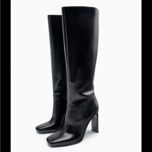 NWT ZARA Heeled Knee Boots
